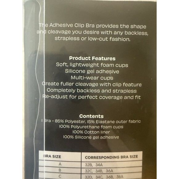 New Maidenform Basically Sexy Adhesive Clip Bra, Backless Strapless, Nude Size B - Picture 5 of 5